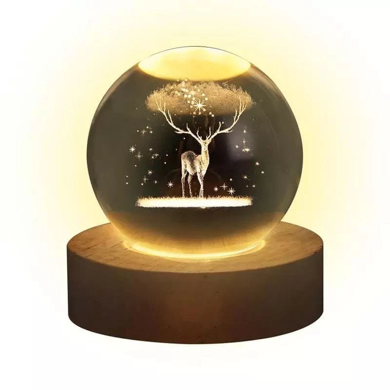 كرة بلورة مضيئة ثلاثية الأبعاد - شفاف